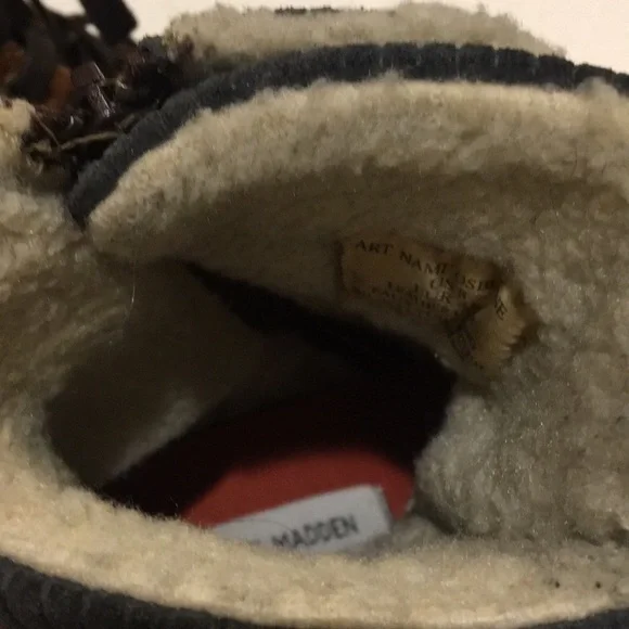 RARE! Steve Madden mens leather suede faux fur lined Osborne combat boots size 8